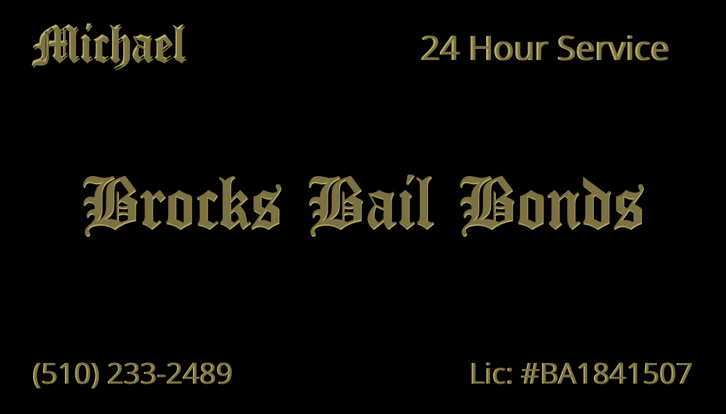 Business card for Michael Brocks Bail Bonds